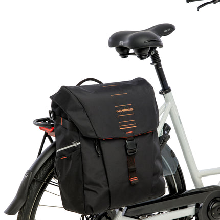 Enkele fietstas New Looxs Vigo Single - 20 liter - 30 x 19 x 40 cm - Black-Orange - afbeelding 7