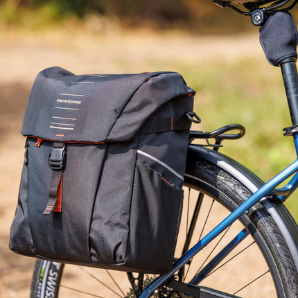 Enkele fietstas New Looxs Vigo Single - 20 liter - 30 x 19 x 40 cm - Black-Orange - afbeelding 10