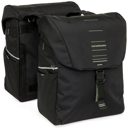 Dubbele fietstas New Looxs Vigo Double - 40 liter - 30 x 19 x 40 cm (2x) - Black-Green