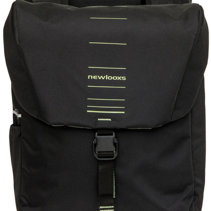 Dubbele fietstas New Looxs Vigo Double - 40 liter - 30 x 19 x 40 cm (2x) - Black-Green - afbeelding 2