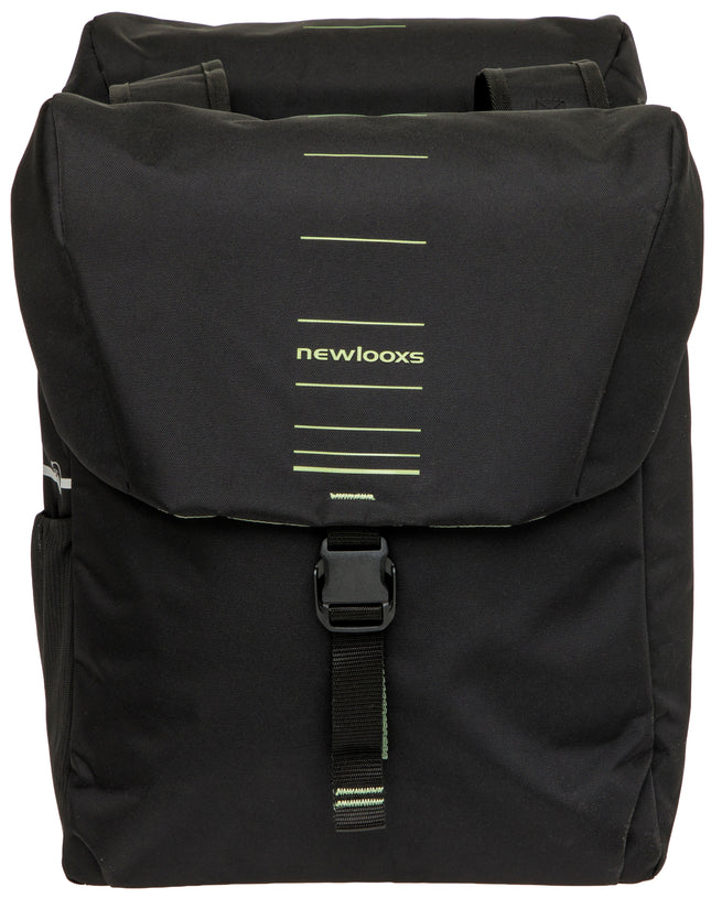 Dubbele fietstas New Looxs Vigo Double - 40 liter - 30 x 19 x 40 cm (2x) - Black-Green - afbeelding 2