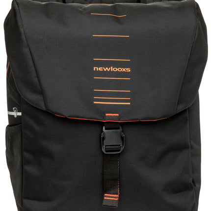 Dubbele fietstas New Looxs Vigo Double - 40 liter - 30 x 19 x 40 cm (2x) - Black-Orange - afbeelding 2
