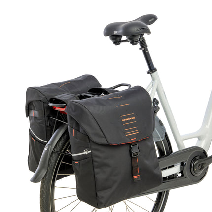 Dubbele fietstas New Looxs Vigo Double - 40 liter - 30 x 19 x 40 cm (2x) - Black-Orange - afbeelding 5