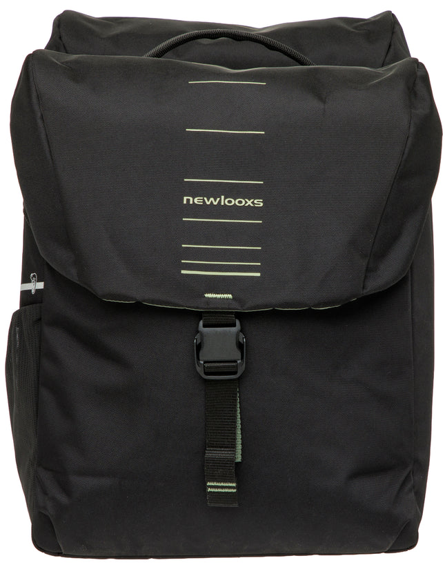 Dubbele fietstas New Looxs Vigo Double MIK 2.0 - 40 liter - 30 x 19 x 40 cm (2x) - Black-Green - afbeelding 2