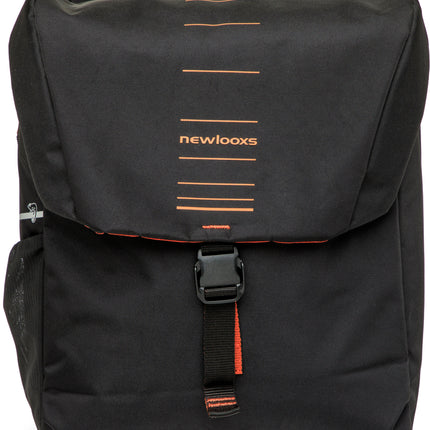 Dubbele fietstas New Looxs Vigo Double MIK 2.0 - 40 liter - 30 x 19 x 40 cm (2x) - Black-Orange - afbeelding 2