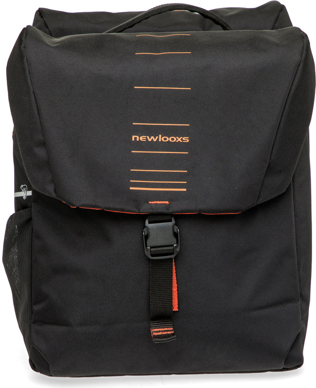 Dubbele fietstas New Looxs Vigo Double MIK 2.0 - 40 liter - 30 x 19 x 40 cm (2x) - Black-Orange - afbeelding 2