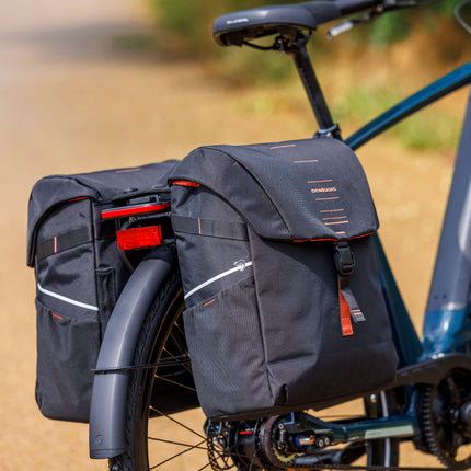 Dubbele fietstas New Looxs Vigo Double MIK 2.0 - 40 liter - 30 x 19 x 40 cm (2x) - Black-Orange - afbeelding 4