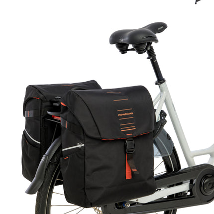 Dubbele fietstas New Looxs Vigo Double MIK 2.0 - 40 liter - 30 x 19 x 40 cm (2x) - Black-Orange - afbeelding 5