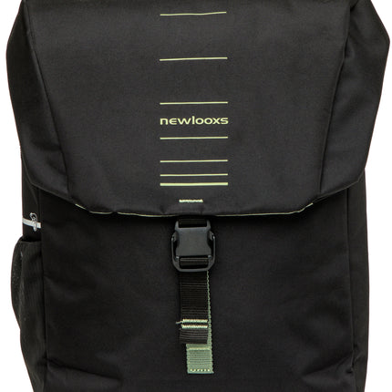 Dubbele fietstas New Looxs Vigo Double RackTime 2.0 - 40 liter - 30 x 19 x 40 cm (2x) - Black-Green - afbeelding 2