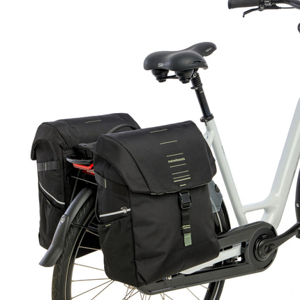 Dubbele fietstas New Looxs Vigo Double RackTime 2.0 - 40 liter - 30 x 19 x 40 cm (2x) - Black-Green - afbeelding 7
