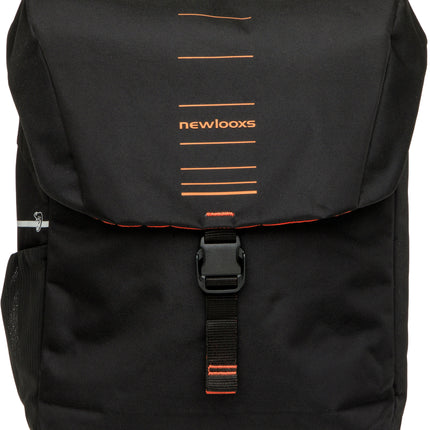Dubbele fietstas New Looxs Vigo Double RackTime 2.0 - 40 liter - 30 x 19 x 40 cm (2x) - Black-Orange - afbeelding 2