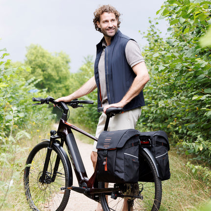 Dubbele fietstas New Looxs Vigo Double RackTime 2.0 - 40 liter - 30 x 19 x 40 cm (2x) - Black-Orange - afbeelding 12