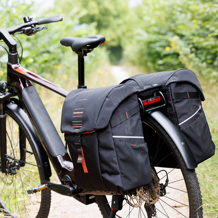 Dubbele fietstas New Looxs Vigo Double RackTime 2.0 - 40 liter - 30 x 19 x 40 cm (2x) - Black-Orange - afbeelding 8