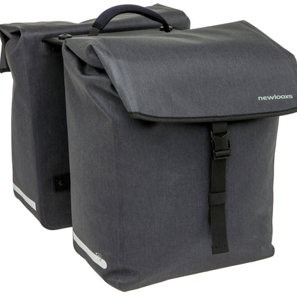 Dubbele fietstas New Looxs Hamar Double MIK 2.0 - 38 liter - 32 x 16 x 40 cm (2x) - Anthracite