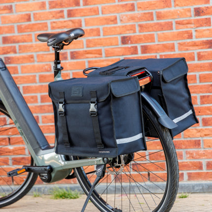 Dubbele fietstas New Looxs Canvas Deluxe - 46 liter - 39 x 18 x 33 cm (2x) - Black - afbeelding 7