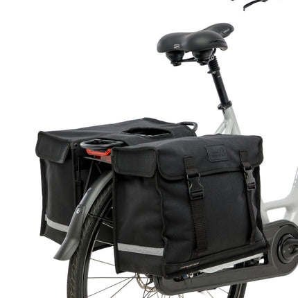 Dubbele fietstas New Looxs Canvas Deluxe - 46 liter - 39 x 18 x 33 cm (2x) - Black - afbeelding 3