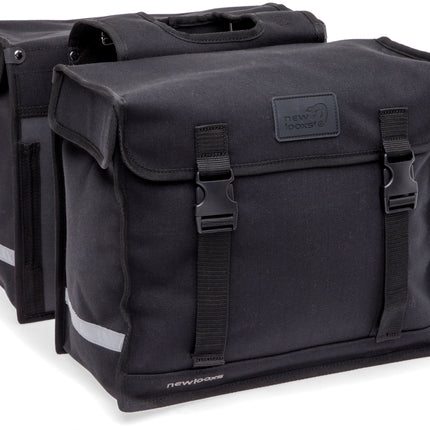 Dubbele fietstas New Looxs Canvas Deluxe - 46 liter - 39 x 18 x 33 cm (2x) - Black