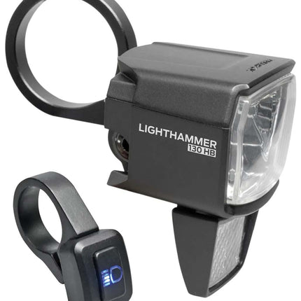Koplamp Trelock LS 930 Lighthammer 130 lux voor E-bike incl. stuur adapter - zwart - afbeelding 2