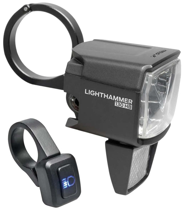 Koplamp Trelock LS 930 Lighthammer 130 lux voor E-bike incl. stuur adapter - zwart - afbeelding 2