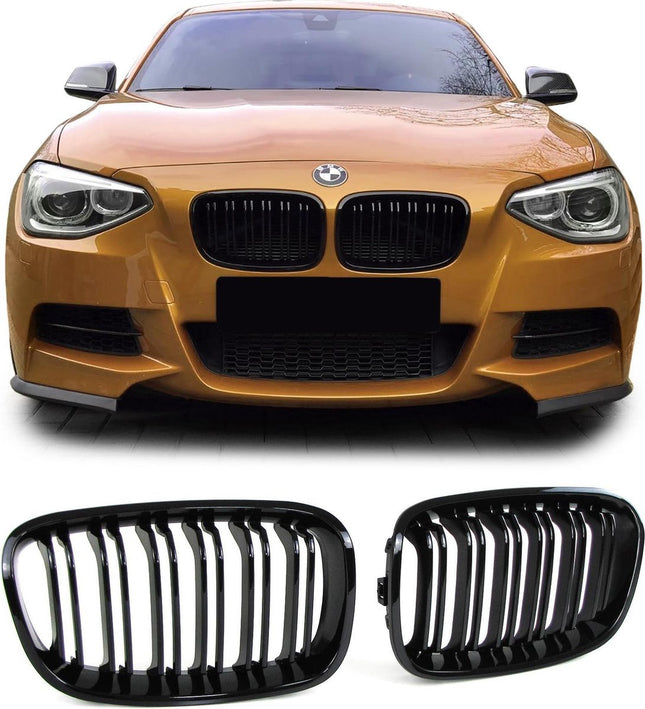 BMW styling - 1 Serie F20 F21 Grill Nieren Dubbele Spijl M Performance Look