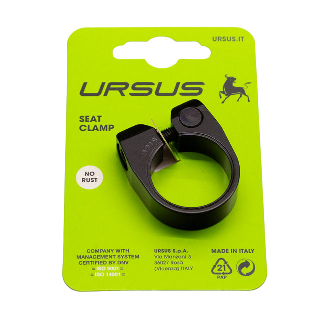 Zadelpenklem Ursus ø31.8 mm aluminium - zwart