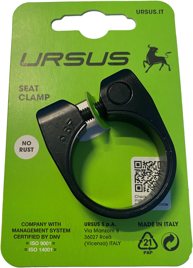 Zadelpenklem Ursus ø37.0 mm aluminium - zwart