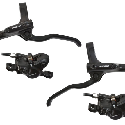 Hydraulische schijfremset Shimano MT200 voor- en achterzijde - zonder remschijf - zwart