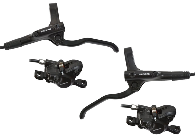 Hydraulische schijfremset Shimano MT200 voor- en achterzijde - zonder remschijf - zwart
