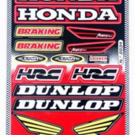 stickerset falko sponsor Dunlop/Honda/HRC rood 14-delig universeel 982034