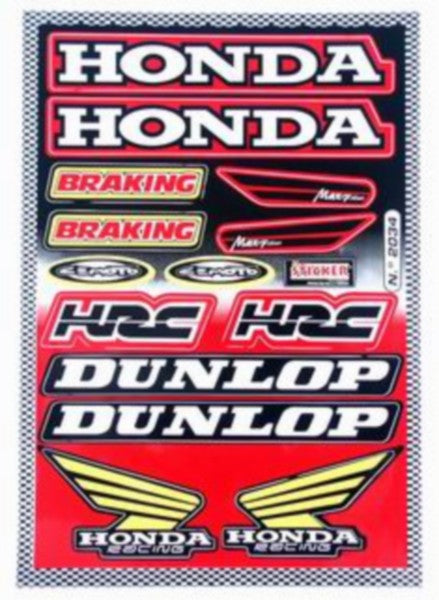 stickerset falko sponsor Dunlop/Honda/HRC rood 14-delig universeel 982034