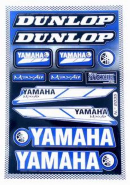 stickerset falko sponsor Dunlop/Max air/Yamaha blauw 11-delig universeel 982035
