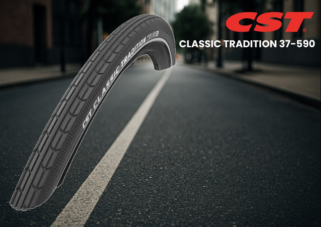 Buitenband CST Classic Tradition 26 x 1 3/8'' / 37-590 - zwart met witte lijn