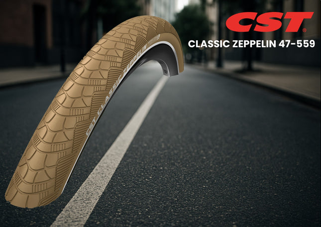 Buitenband CST Zeppelin 26 x 1.75'' / 47-559 - khaki met reflectie - afbeelding 2