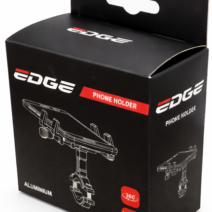 Telefoonhouder Edge G21 - Aluminium - 360° Draaibaar - Universele Stuurmontage - Extra Stevig - Zwart