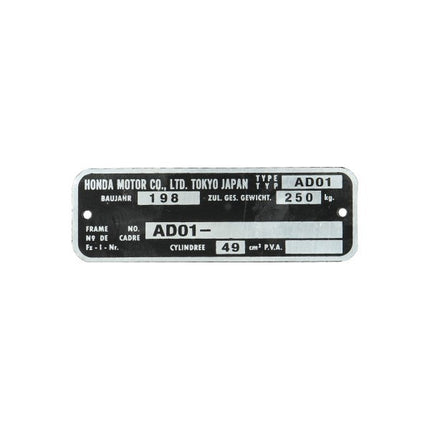 plaatje framenummer ad01 Honda mt5