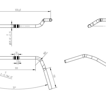 Stuur Primax E Utrecht ø25.4mm 560mm - zwart - afbeelding 4