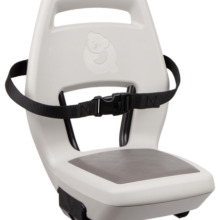 Kinderzitje achter Qibbel Junior 6+ met voetsteunen, gordel en beschermplaat - beige/bruin