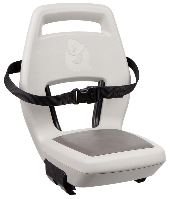 Kinderzitje achter Qibbel Junior 6+ met voetsteunen, gordel en beschermplaat - beige/bruin