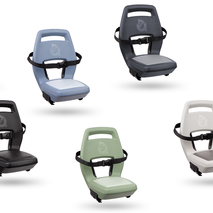 Kinderzitje achter Qibbel Junior 6+ met voetsteunen, gordel en beschermplaat - beige/bruin - afbeelding 3