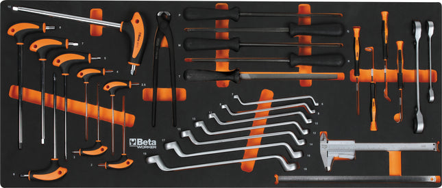 Beta Worker gereedschapswagen (oranje) met 9 laden en 716 delig assortiment, inclusief gratis Playstation 5