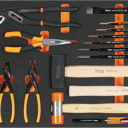 Beta Worker gereedschapswagen (oranje) met 9 laden en 716 delig assortiment, inclusief gratis Playstation 5