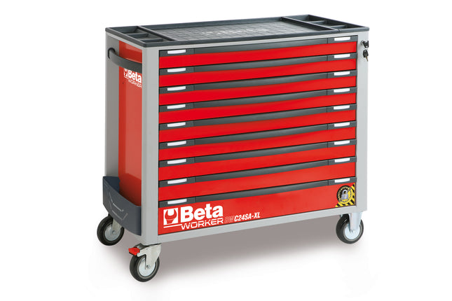 Beta Worker gereedschapswagen (rood) met 9 laden en 716 delig assortiment, inclusief gratis Playstation 5