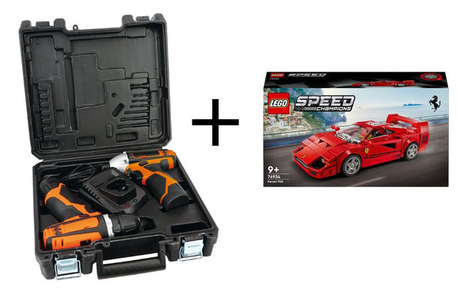 Beta Tools 12V accuboormachine en slagschroevendraaier in koffer, inclusief gratis Lego