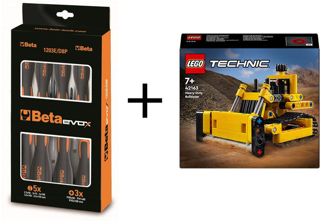 8-delige set schroevendraaiers Beta Tools1203E/D8P, inclusief gratis Lego