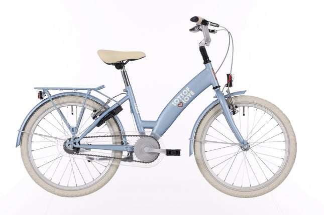 Kinderfiets Bikefun Lots of Love 20 inch met Remnaaf - Blauw mat