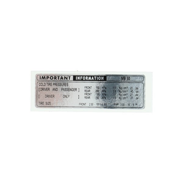 sticker frame informatie wit/zwart mb5