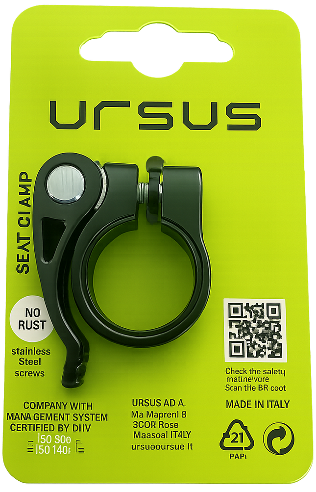 Zadelpenklem met snelspanner Ursus ø25.7 mm aluminium - zwart