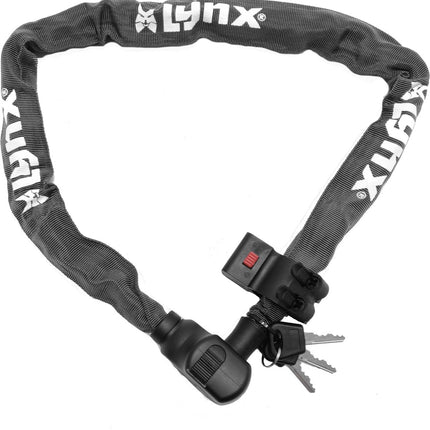 fiets slot - Lynx kettingslot 5.5x100cm, grijs met houder incl 3 sleutels