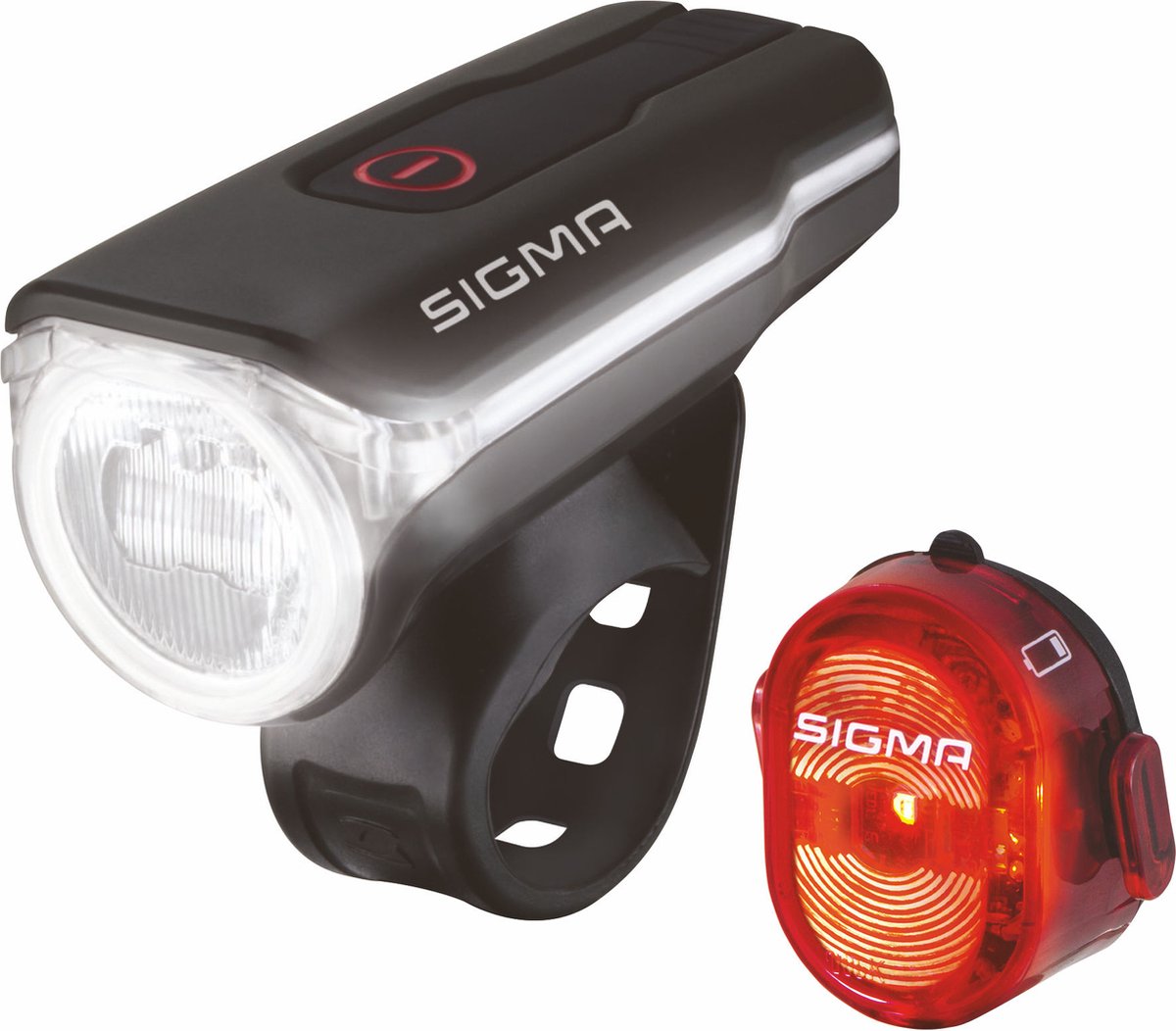 fiets verlichting - Sigma Aura 60 koplamp - verlichtingsset Batterij