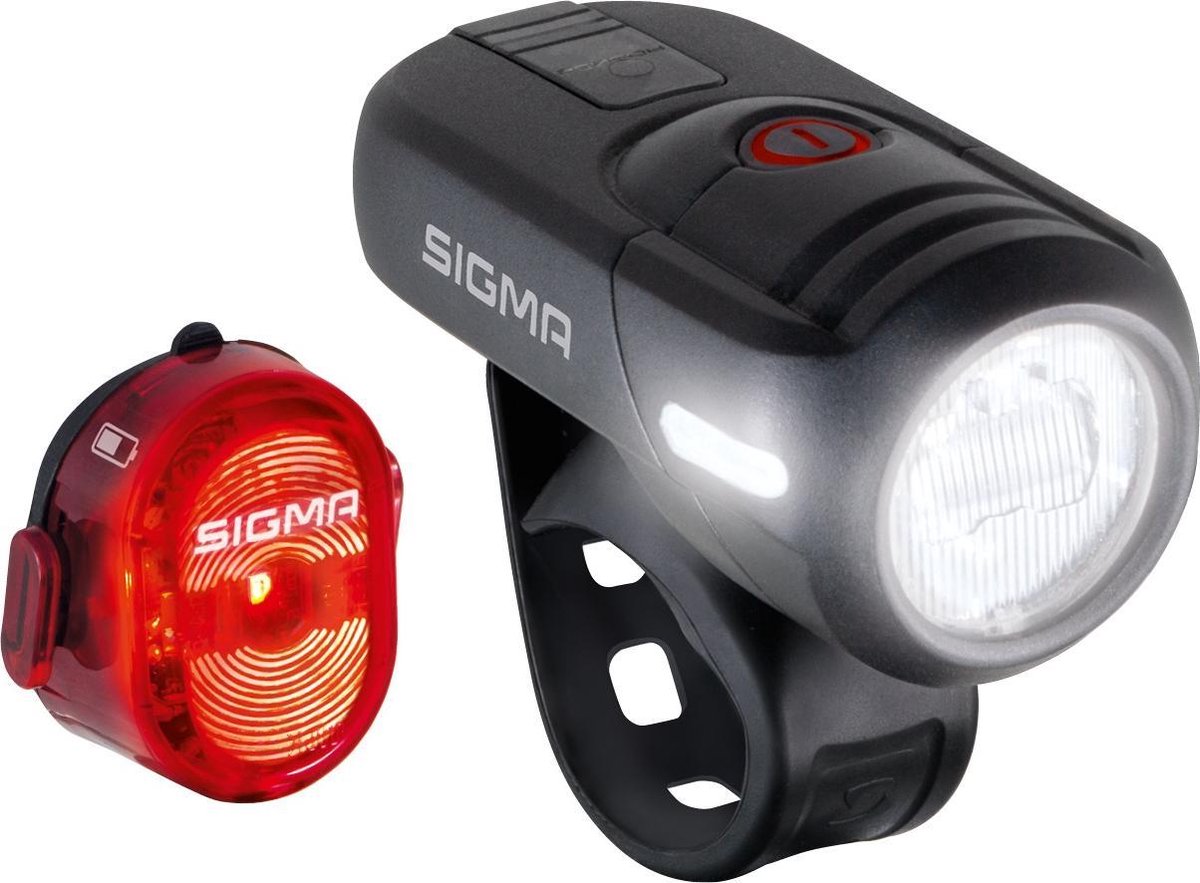 fiets verlichting - Sigma AURA 45 USB LED koplamp - verlichtingsset Batterij